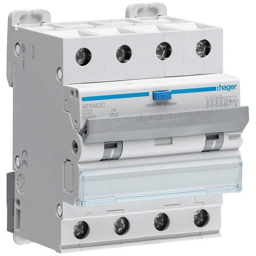 Disgiuntore differenziale Hager RCBO 4P 400V car.C 32A 0.3A tipo A HI 10kA 