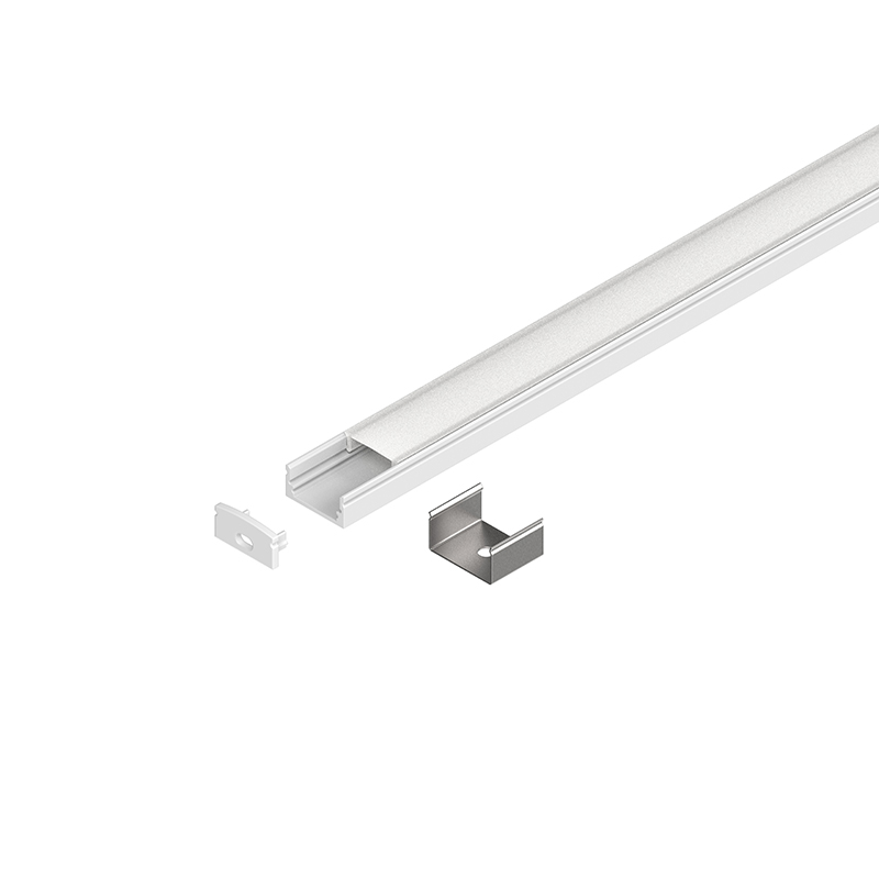 Profilo in alluminio bianco Novalux PROFILED H9 per strip LED con schermo diffusore ad inserimento a scatto in policarbonato opale stanga da 2 metri prezzo alla stanga da 2m