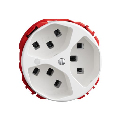 Presa sotto muro Feller STANDARDdue SNAPFIX 3xT23 1xS comandata solo frutto bianco