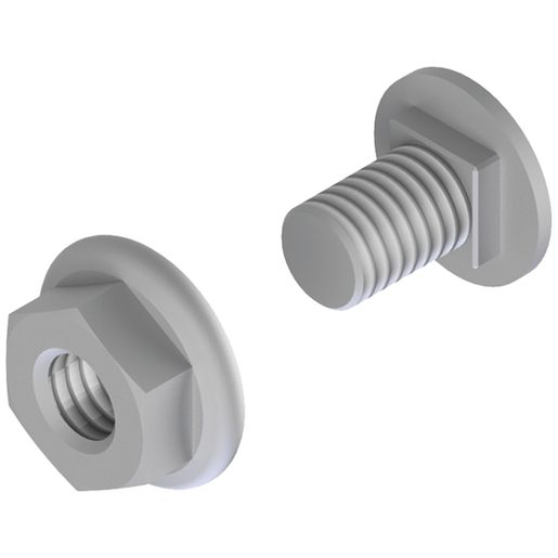 Kit di fissaggio Lanz M6x10 con dado esagonale in acciaio zincato ZMA confezione da 100pz prezzo al pezzo