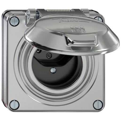 Presa sotto muro Feller ELEMENT SNAPFIX T13 IP55 completa alluminio