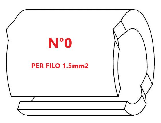 Marcatore per fili 1.5mm2 bianco prestampato misura STD 05 marcatura stampata N°0