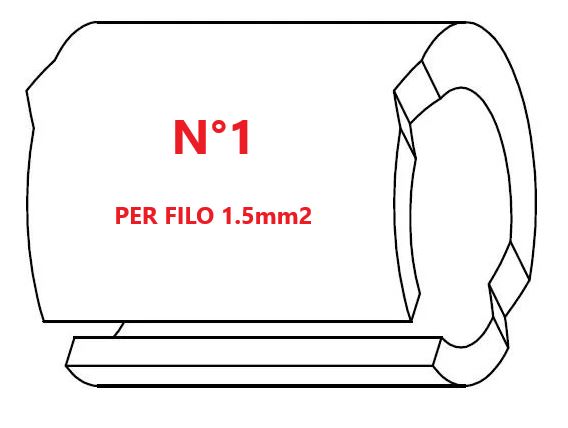 Marcatore per fili 1.5mm2 bianco prestampato misura STD 05 marcatura stampata N°1