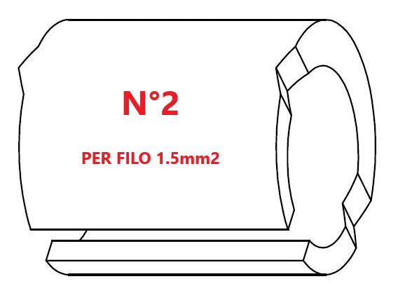 Marcatore per fili 1.5mm2 bianco prestampato misura STD 05 marcatura stampata N°2