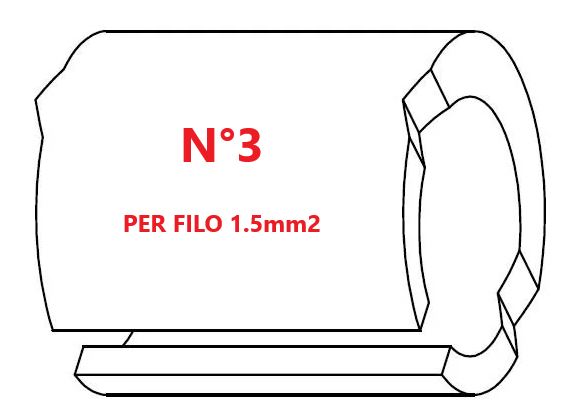 Marcatore per fili 1.5mm2 bianco prestampato misura STD 05 marcatura stampata N°3