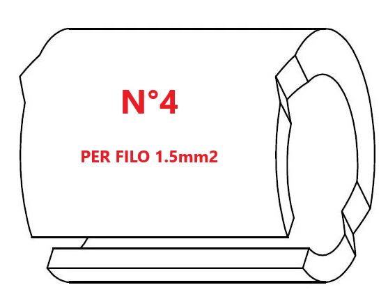 Marcatore per fili 1.5mm2 bianco prestampato misura STD 05 marcatura stampata N°4