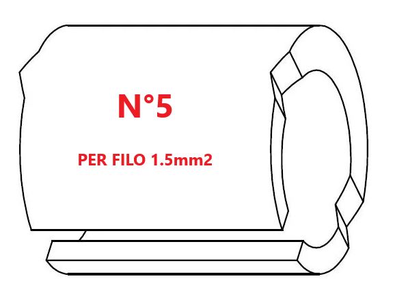 Marcatore per fili 1.5mm2 bianco prestampato misura STD 05 marcatura stampata N°5