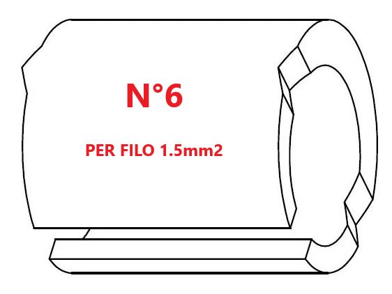 Marcatore per fili 1.5mm2 bianco prestampato misura STD 05 marcatura stampata N°6