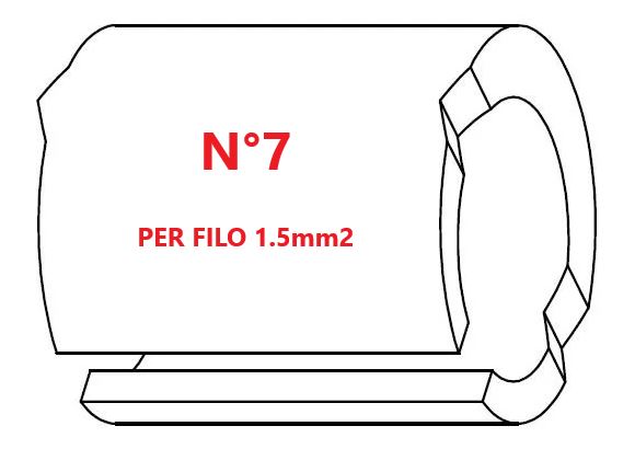 Marcatore per fili 1.5mm2 bianco prestampato misura STD 05 marcatura stampata N°7