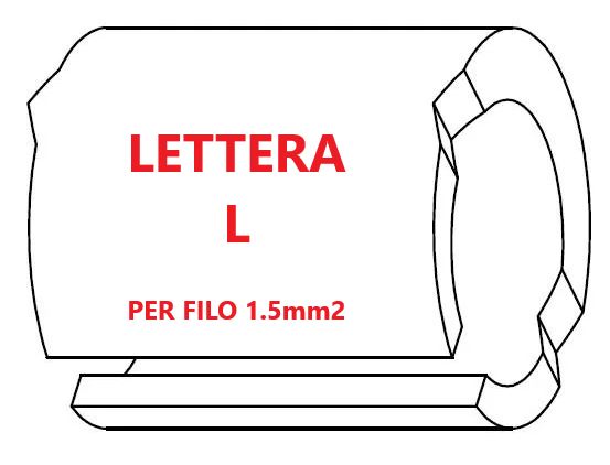 Marcatore per fili 1.5mm2 bianco prestampato misura STD 05 marcatura stampata lettera L