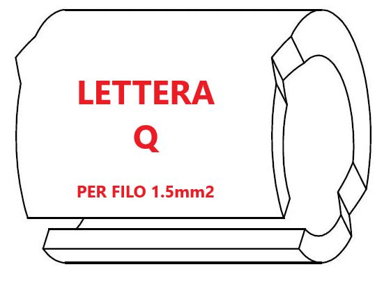 Marcatore per fili 1.5mm2 bianco prestampato misura STD 05 marcatura stampata lettera Q