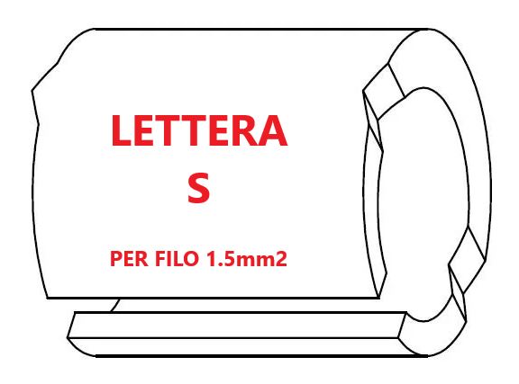 Marcatore per fili 1.5mm2 bianco prestampato misura STD 05 marcatura stampata lettera S