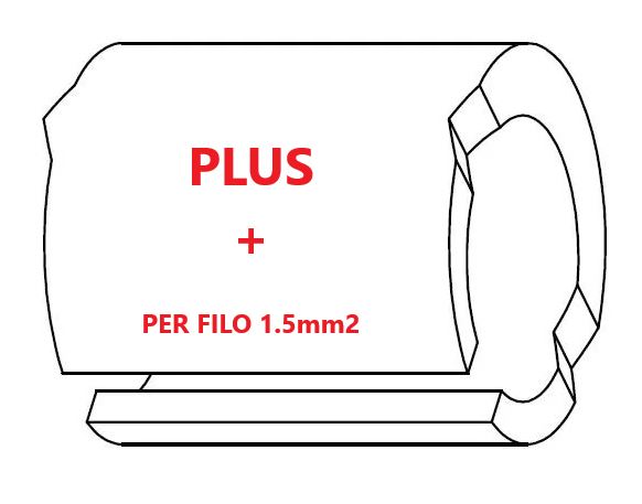 Marcatore per fili 1.5mm2 bianco prestampato misura STD 05 marcatura stampata simbolo +