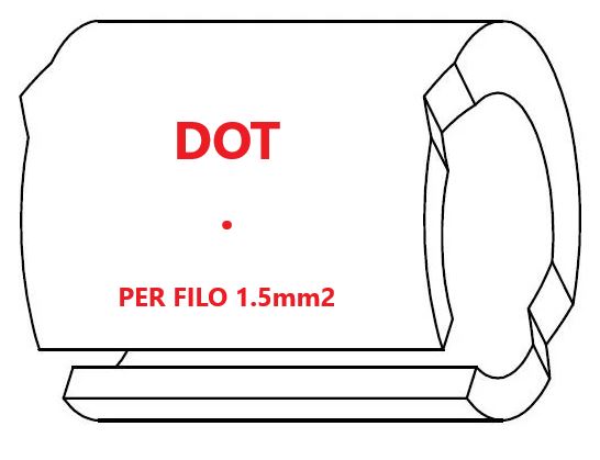 Marcatore per fili 1.5mm2 bianco prestampato misura STD 05 marcatura stampata simbolo DOT