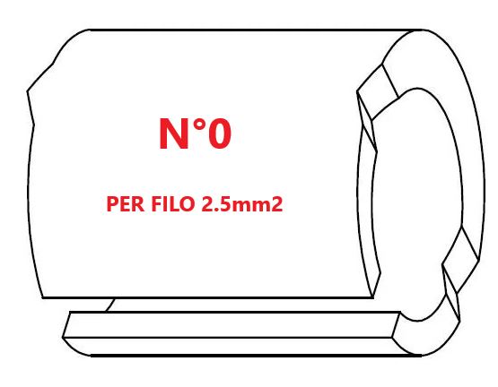 Marcatore per fili 2.5mm2 bianco prestampato misura STD 06 marcatura stampata N°0
