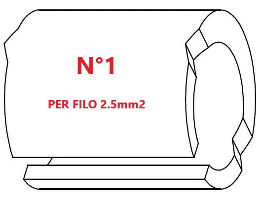 Marcatore per fili 2.5mm2 bianco prestampato misura STD 06 marcatura stampata N°1
