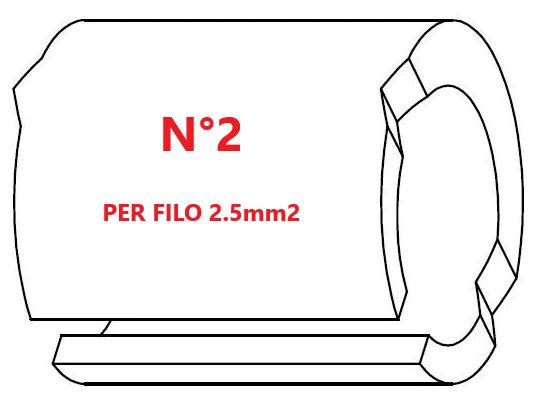 Marcatore per fili 2.5mm2 bianco prestampato misura STD 06 marcatura stampata N°2