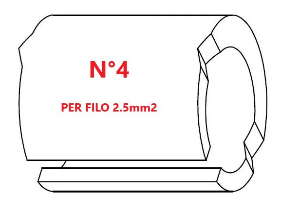 Marcatore per fili 2.5mm2 bianco prestampato misura STD 06 marcatura stampata N°4