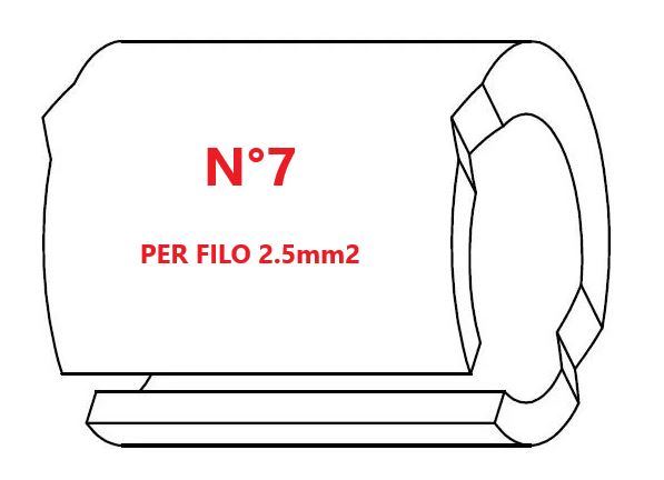 Marcatore per fili 2.5mm2 bianco prestampato misura STD 06 marcatura stampata N°7