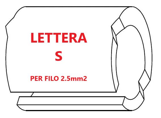 Marcatore per fili 2.5mm2 bianco prestampato misura STD 06 marcatura stampata lettera S