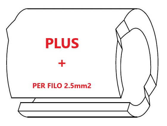 Marcatore per fili 2.5mm2 bianco prestampato misura STD 06 marcatura stampata simbolo + 