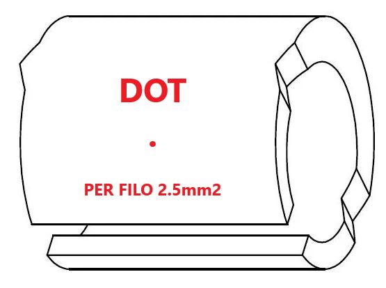Marcatore per fili 2.5mm2 bianco prestampato misura STD 06 marcatura stampata simbolo DOT