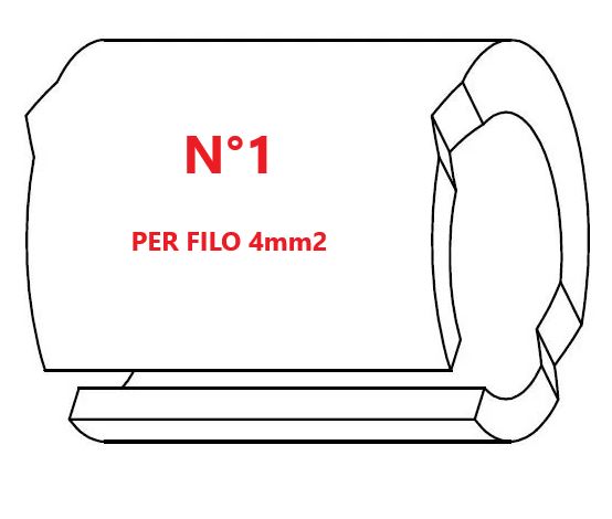 Marcatore per fili 4mm2 bianco prestampato misura STD 09 marcatura stampata N°1