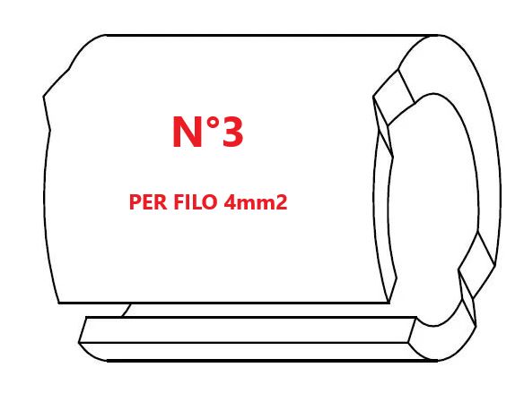 Marcatore per fili 4mm2 bianco prestampato misura STD 09 marcatura stampata N°3