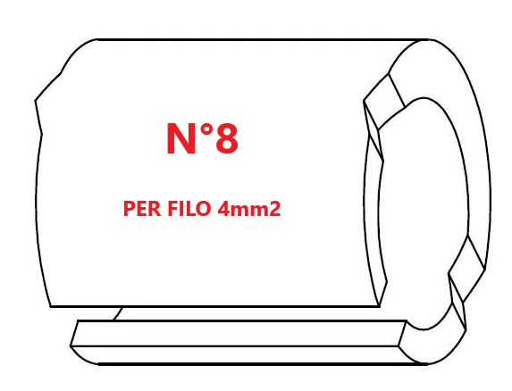 Marcatore per fili 4mm2 bianco prestampato misura STD 09 marcatura stampata N°8