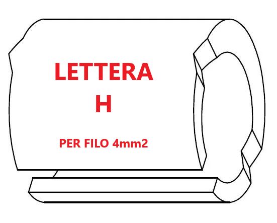 Marcatore per fili 4mm2 bianco prestampato misura STD 09 marcatura stampata lettera H
