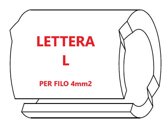 Marcatore per fili 4mm2 bianco prestampato misura STD 09 marcatura stampata lettera L