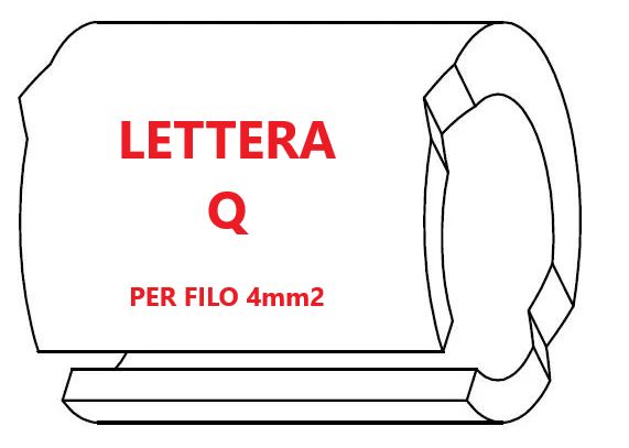 Marcatore per fili 4mm2 bianco prestampato misura STD 09 marcatura stampata lettera Q