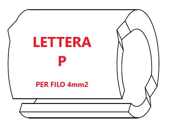 Marcatore per fili 4mm2 bianco prestampato misura STD 09 marcatura stampata lettera P