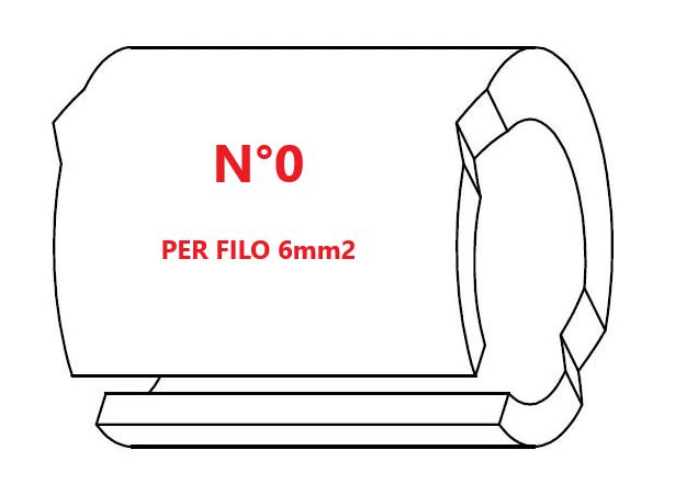 Marcatore per fili 6mm2 bianco prestampato misura STD 12 marcatura stampata N°0
