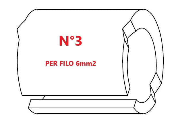 Marcatore per fili 6mm2 bianco prestampato misura STD 12 marcatura stampata N°3