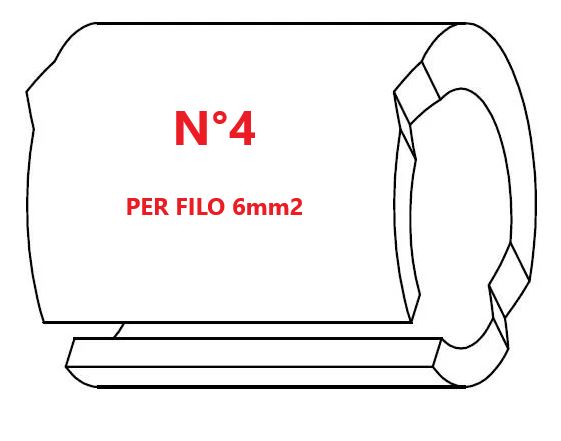 Marcatore per fili 6mm2 bianco prestampato misura STD 12 marcatura stampata N°4
