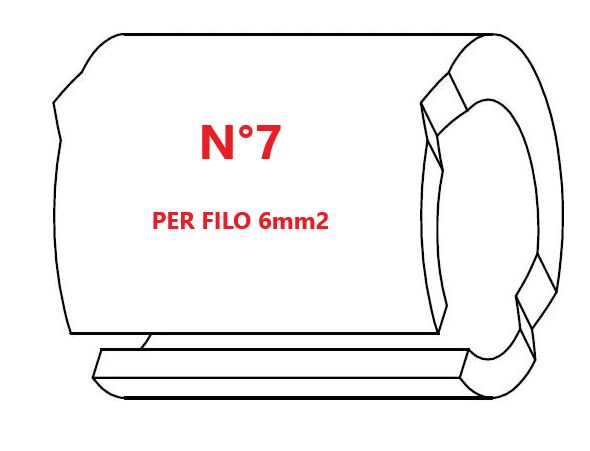 Marcatore per fili 6mm2 bianco prestampato misura STD 12 marcatura stampata N°7