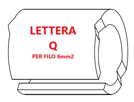 Marcatore per fili 6mm2 bianco prestampato misura STD 12 marcatura stampata lettera Q