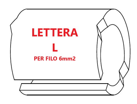 Marcatore per fili 6mm2 bianco prestampato misura STD 12 marcatura stampata lettera L