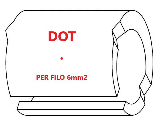 Marcatore per fili 6mm2 bianco prestampato misura STD 12 marcatura stampata lettera DOT