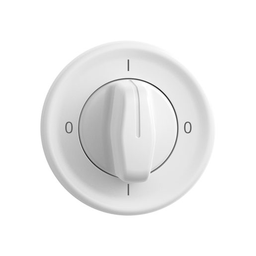 Set copertura Feller STANDARDdue SNAPFIX per interruttore rotativo 0-1 foro Ø53mm bianco