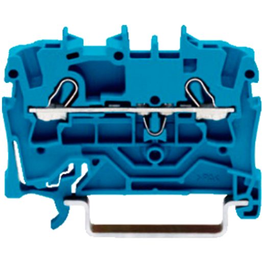 Morsetto di passaggio a pressione WAGO Top Job-S 2.5mmq 2P serie 2002 BLU