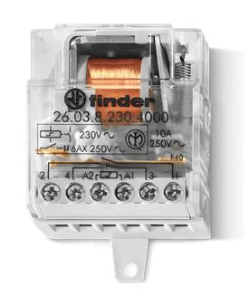 Relè ad impulsi Finder bobina 230V con 1 contatto aperto NO e 1 contatto chiuso NC