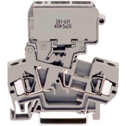 Morsetto di sicurezza WAGO 4mm2 grigio per fusibile 5x20mm