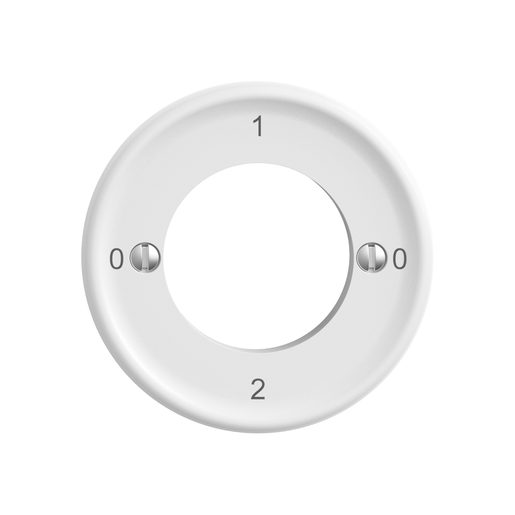 Set copertura Feller STANDARDdue interruttore rotativo (chiusura sicurezza) disco frontale Ø60mm 0-1-0-2 SNAPFIX bianco