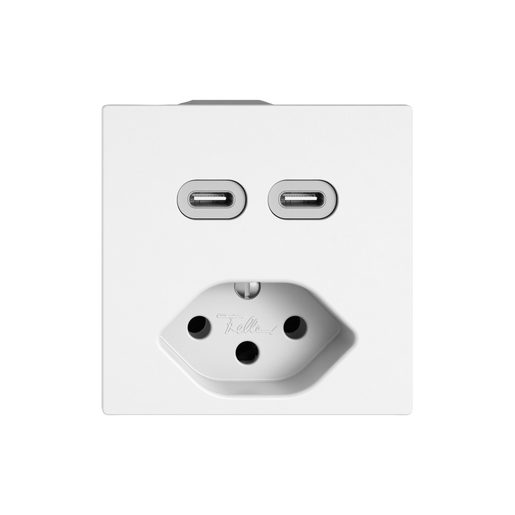 Presa di ricarica Feller EDIZIO.liv SNAPFIX con USB C+C/T13 solo frutto bianco
